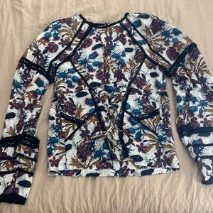 Topshop floral corset style blouse